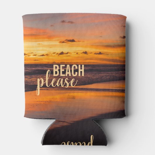 ビーチゲストレトロピカルオレンジイエローサンセット 缶クーラー (裏面)