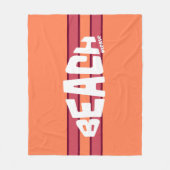 ビーチゲットコーラル&ピンクストライプの フリースブランケット (正面)