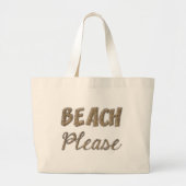 ビーチゲーおもしろいス実在サンドタイポグラフィ ラージトートバッグ (正面)