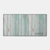 ビーチコテージウッドパーソナライズされた デスクマット (正面)