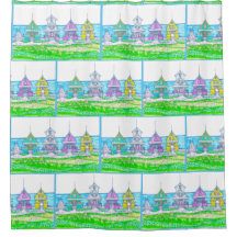 ビーチコテージシャワーカーテン