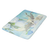 ビーチコテージシーシェルスターフィッシュwシーガラスフローラ バスマット (アングル)