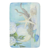 ビーチコテージシーシェルスターフィッシュwシーガラスフローラ バスマット (正面縦)