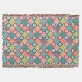 ビーチコテージシーシェルパターン スローブランケット