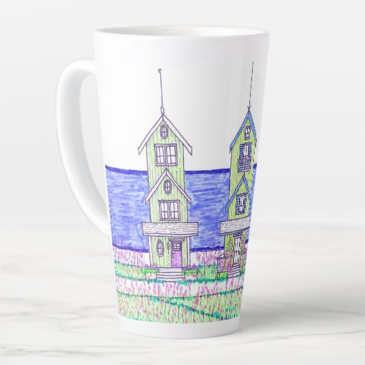 ビーチコテージトリオラージラテマグ カフェラテマグ (左アングル)