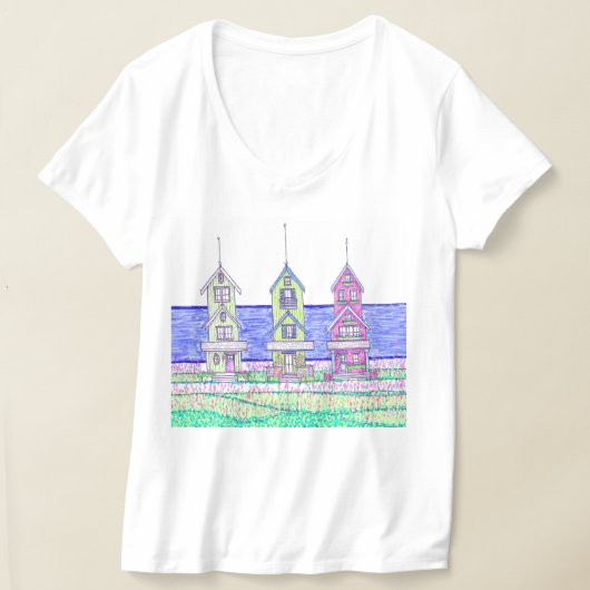 ビーチコテージトリオヴネックTシャツ Tシャツ (レイダウン)