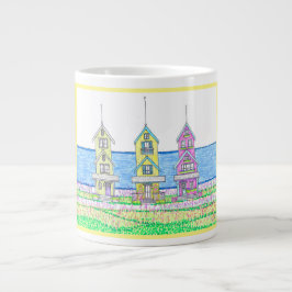 ビーチコテージトリオ2イエロージャンボマググ ジャンボコーヒーマグカップ