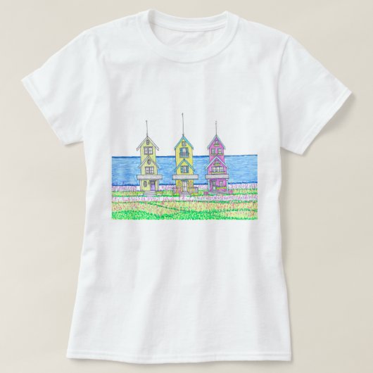 ビーチコテージトリオ2フシアTシャツ Tシャツ (デザイン正面)