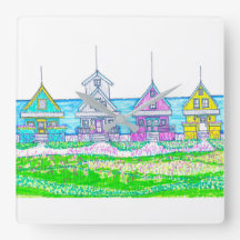 ビーチコテージブライトウォールクロック