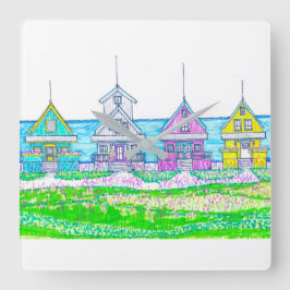 ビーチコテージブライトウォールクロック スクエア壁時計