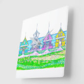 ビーチコテージブライトウォールクロック スクエア壁時計 (傾斜)