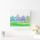 ビーチコテージブライトウォールクロック スクエア壁時計 (ホーム)