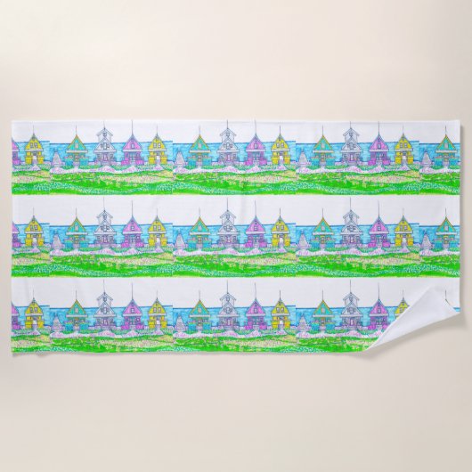 ビーチコテージブライトビーチタオル ビーチタオル (正面)