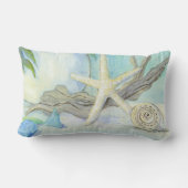 ビーチコテージホワイトアクアブルーシーシェルンシーガラス ランバークッション (裏面)