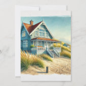 ビーチコテージ引っ越し祝いパーティーパーティの招待状 招待状 (裏面)