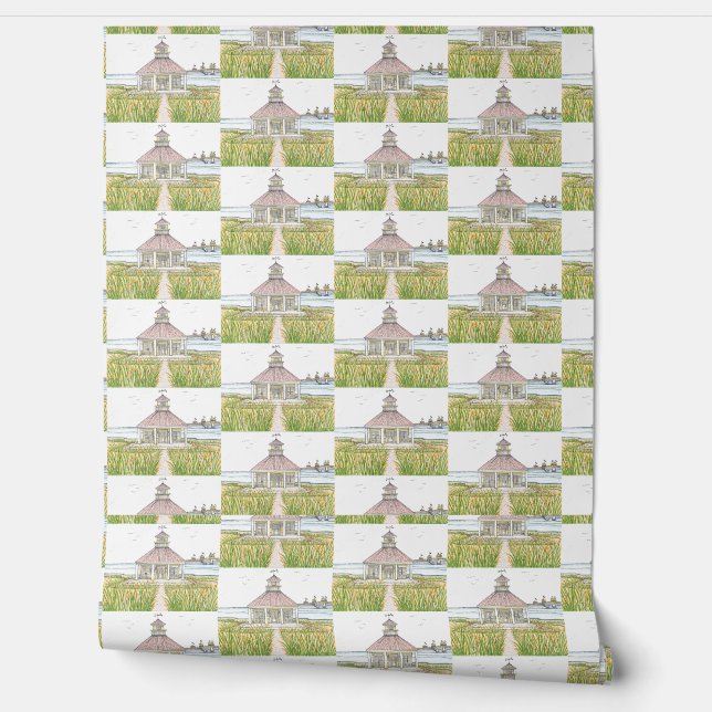 ビーチコテージ黄 壁紙 (ほどく)