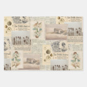 ビーチコラージュフランスのヴィンテージシーサイドポストカード ラッピングペーパーシート (正面2)