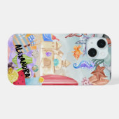 ビーチコラージュ 海と夏の雰囲気 Phone Case iPhone 15ケース (裏面横)