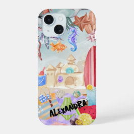 ビーチコラージュ 海と夏の雰囲気 Phone Case iPhone 15ケース