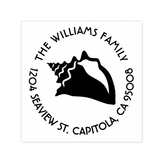 ビーチコンチシーシェル差出人住所 セルフインキングスタンプ (デザイン)