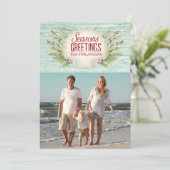 ビーチコースタルクリスマスホリデーフォトカード 招待状 (スタンド正面)