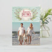 ビーチコースタルクリスマスホリデーフォトカード 招待状 (スタンド正面)