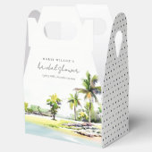ビーチコースタルパームツリーズウォーターカラーブライダルシャワー フェイバーボックス (オープン)
