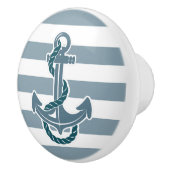 ビーチコースタルブルーストライプいかり船航海の セラミックノブ (右)