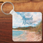 ビーチコースタルミシガンショアラインアート キーホルダー (正面)
