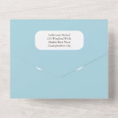 ビーチコースタルライトウェディングRSVPメニュー オールインワン招待状 (裏面)