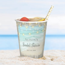 ビーチコースト素朴ウッドブライダルシャワー