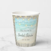 ビーチコースト素朴ウッドブライダルシャワー 紙コップ (裏面)
