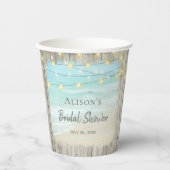 ビーチコースト素朴ウッドブライダルシャワー 紙コップ (正面)