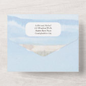 ビーチコースト素朴ボホウェディングRSVPメニューすべてイン オールインワン招待状 (裏面)