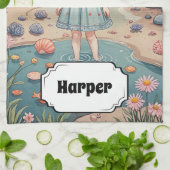 ビーチコーバーの至福パーソナライズされた キッチンタオル (折り畳み)