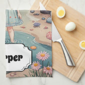 ビーチコーバーの至福パーソナライズされた キッチンタオル (四つ折り)