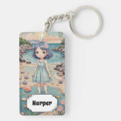 ビーチコーバーの至福パーソナライズされた キーホルダー (裏面)