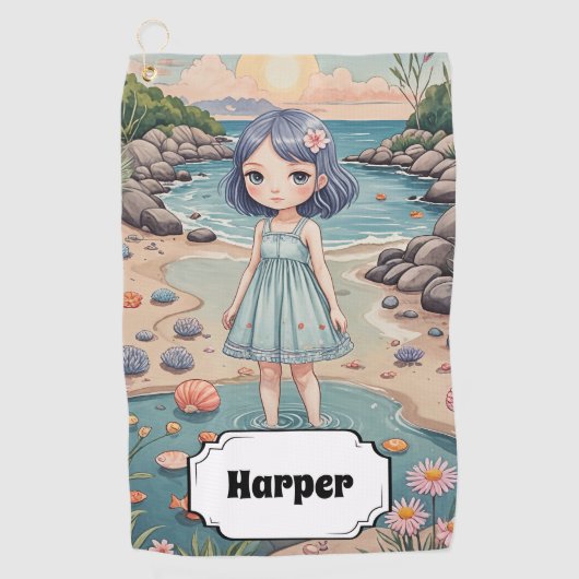 ビーチコーバーの至福パーソナライズされた ゴルフタオル (正面)