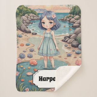 ビーチコーバーの至福パーソナライズされた シェルパブランケット