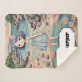 ビーチコーバーの至福パーソナライズされた シェルパブランケット (正面(横))