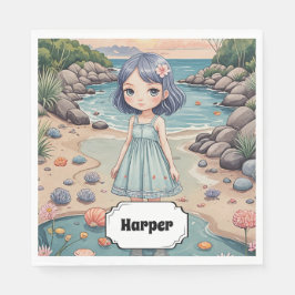 ビーチコーバーの至福パーソナライズされた スタンダードランチョンナプキン