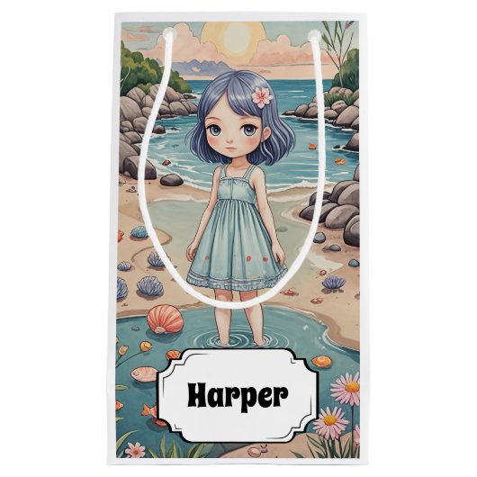 ビーチコーバーの至福パーソナライズされた スモールペーパーバッグ (正面)