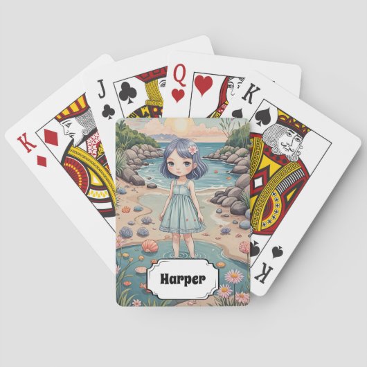 ビーチコーバーの至福パーソナライズされた トランプ (裏面)