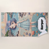 ビーチコーバーの至福パーソナライズされた ビーチタオル (正面)