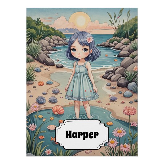 ビーチコーバーの至福パーソナライズされた ポスター (正面)