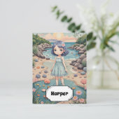 ビーチコーバーの至福パーソナライズされた ポストカード (スタンド正面)