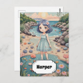 ビーチコーバーの至福パーソナライズされた ポストカード (正面/裏面)