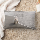 ビーチコーミングウェスティドッグフォトランバーピロー ランバークッション (ブランケット)