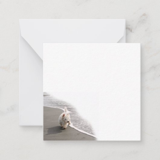 ビーチコーミングウェスティフォトフラットノートカード ノートカード (正面)