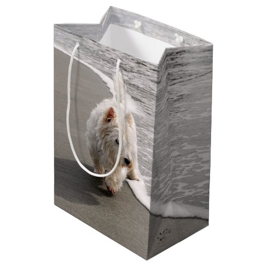 ビーチコーミングウェスティー抱き枕 ミディアムペーパーバッグ (裏面アングル)